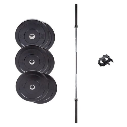 f-019f799734a773d4ab6b2f9b38d1b07c-f-57182-bumper-plate-set-olympic-bar-90-kg-1-f-57182_bumper-plate-set-olympic-ba Bumper Plates Set inkl. Olympic Bar 90 kg