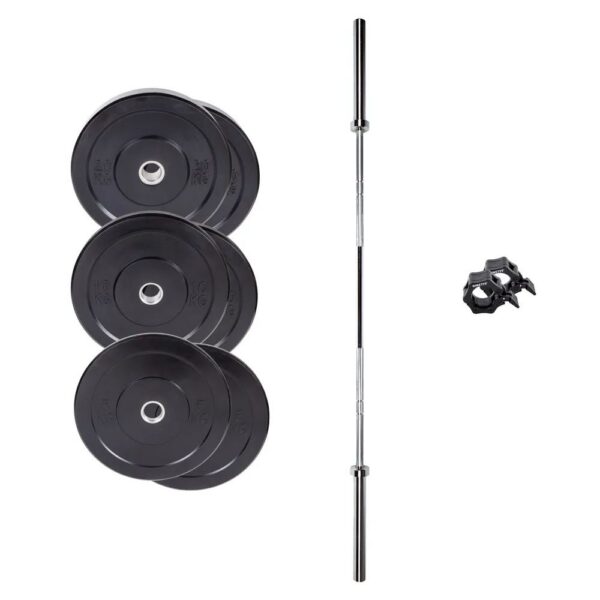 f-019f799734a773d4ab6b2f9b38d1b07c-f-57182-bumper-plate-set-olympic-bar-90-kg-1-f-57182_bumper-plate-set-olympic-ba Bumper Plates Set inkl. Olympic Bar 90 kg